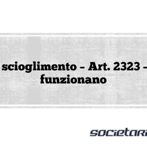 Cause scioglimento – Art. 2323 – Come funzionano